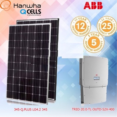 Hệ Thống Điện Mặt Trời Hòa Lưới Cao Cấp ABB 3 Pha - 20.7KWP (60 Tấm Pin)