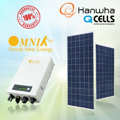 Combo Điện Mặt Trời Hòa Lưới Omnik + Hanwa 1 Pha 1380WP - 4 Tấm Pin